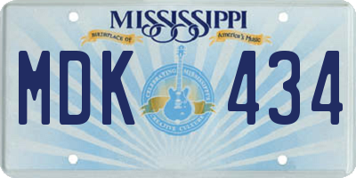 MS license plate MDK434