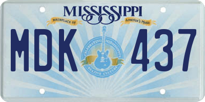 MS license plate MDK437