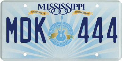 MS license plate MDK444