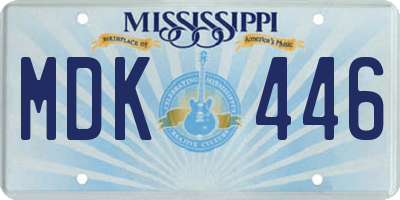 MS license plate MDK446