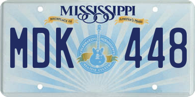 MS license plate MDK448