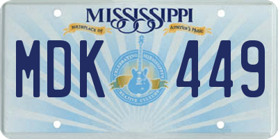 MS license plate MDK449