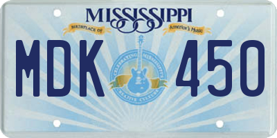 MS license plate MDK450