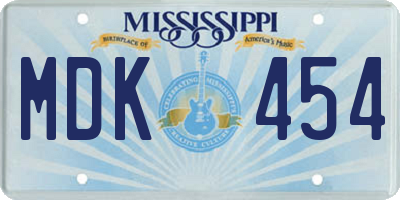 MS license plate MDK454