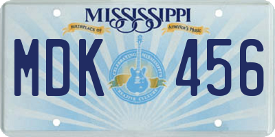 MS license plate MDK456