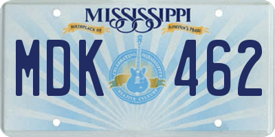 MS license plate MDK462