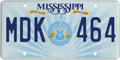 MS license plate MDK464