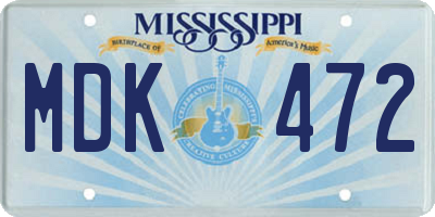 MS license plate MDK472
