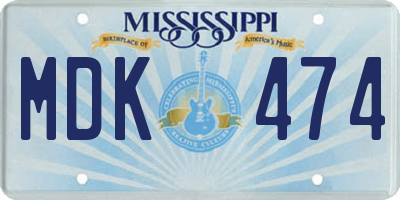 MS license plate MDK474