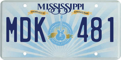 MS license plate MDK481