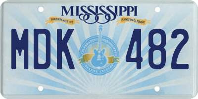 MS license plate MDK482