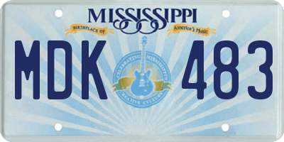 MS license plate MDK483
