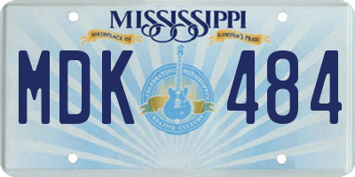 MS license plate MDK484