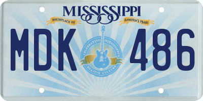 MS license plate MDK486