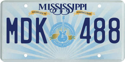 MS license plate MDK488