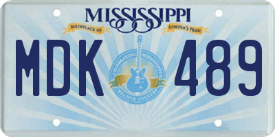 MS license plate MDK489