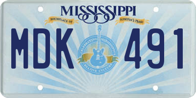 MS license plate MDK491