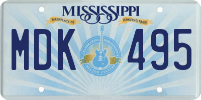 MS license plate MDK495