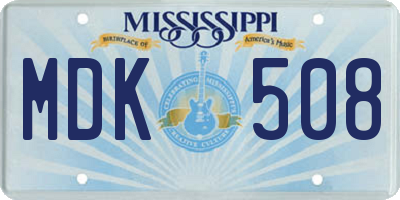 MS license plate MDK508