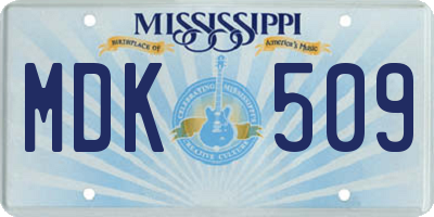 MS license plate MDK509