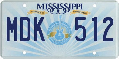 MS license plate MDK512