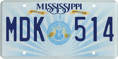 MS license plate MDK514