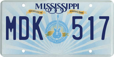 MS license plate MDK517