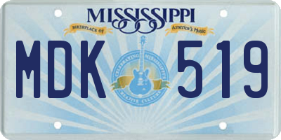 MS license plate MDK519