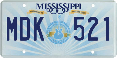 MS license plate MDK521