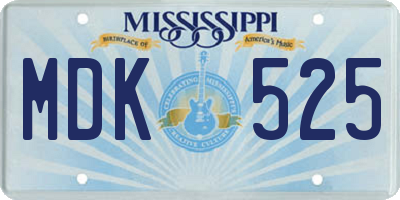 MS license plate MDK525