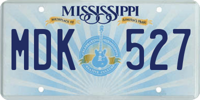 MS license plate MDK527