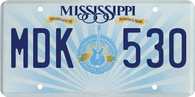 MS license plate MDK530