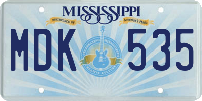 MS license plate MDK535