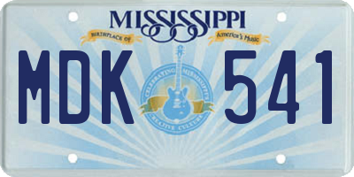 MS license plate MDK541
