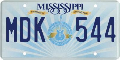 MS license plate MDK544