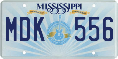MS license plate MDK556