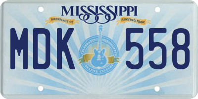 MS license plate MDK558