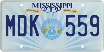 MS license plate MDK559