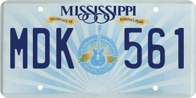 MS license plate MDK561