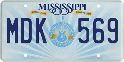 MS license plate MDK569