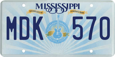 MS license plate MDK570