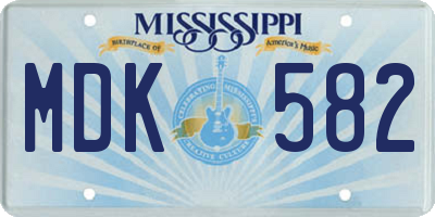 MS license plate MDK582