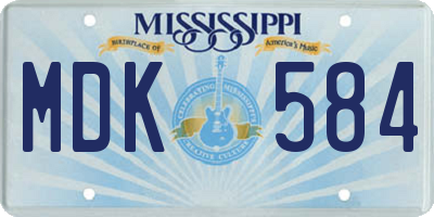 MS license plate MDK584