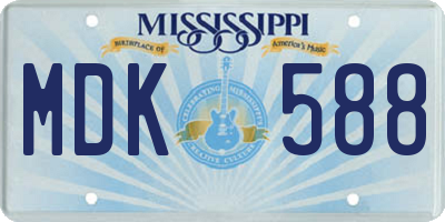 MS license plate MDK588