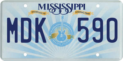 MS license plate MDK590