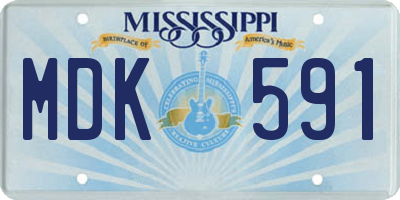 MS license plate MDK591