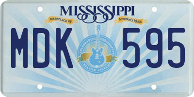 MS license plate MDK595