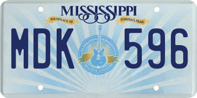 MS license plate MDK596
