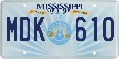 MS license plate MDK610