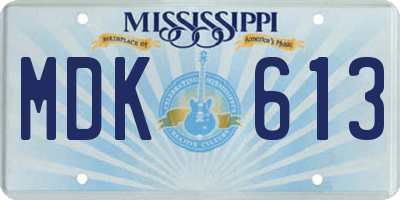 MS license plate MDK613
